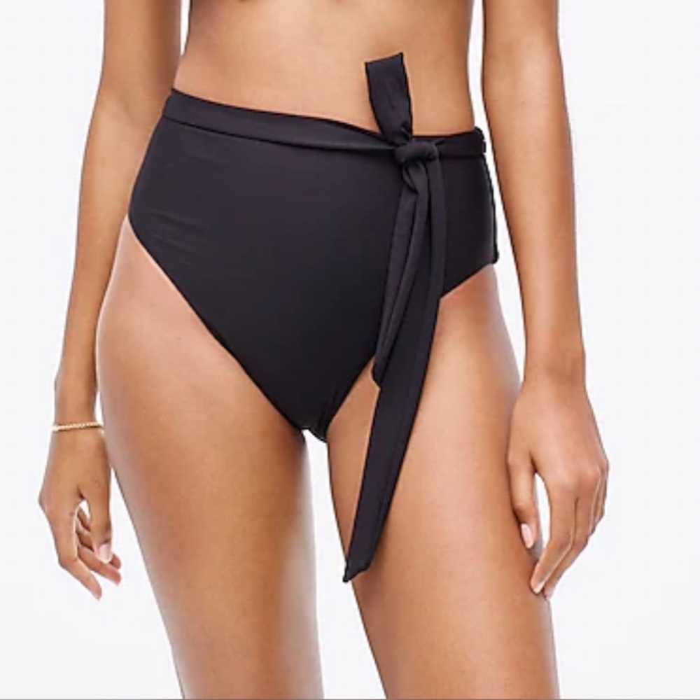 J crew ak944 high cut waist bikini bottoms black
